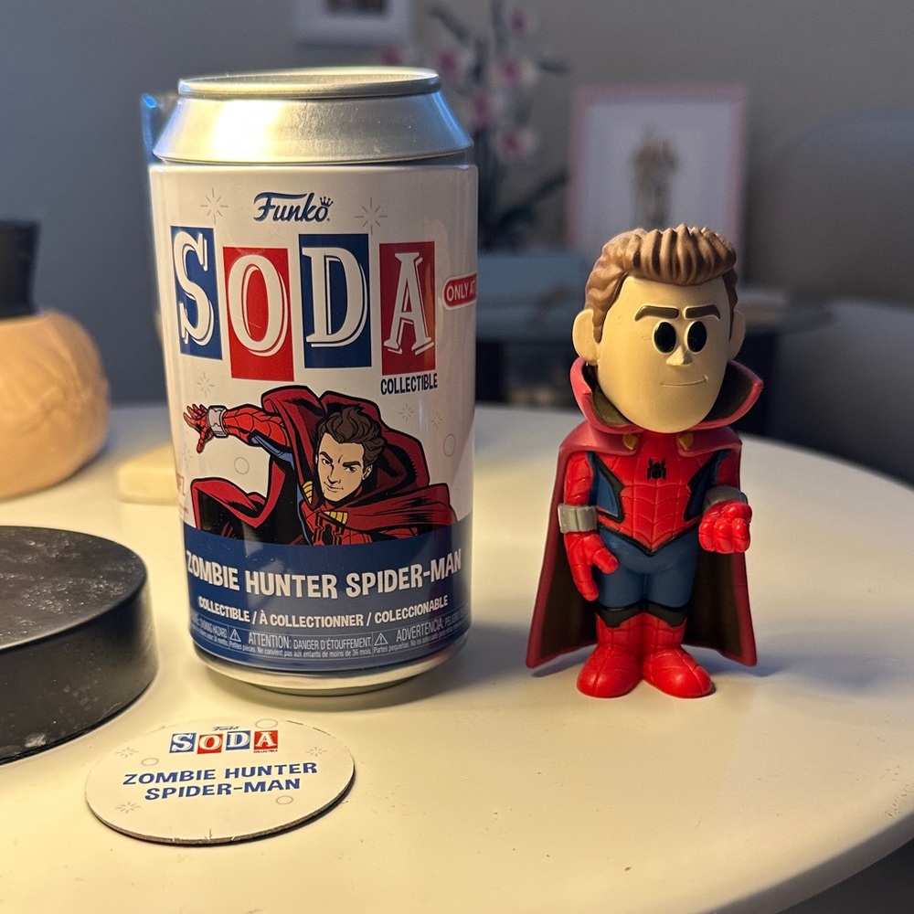 Funko Zombie Hunter Spider-Man Soda Figure with Red and Blue Suit